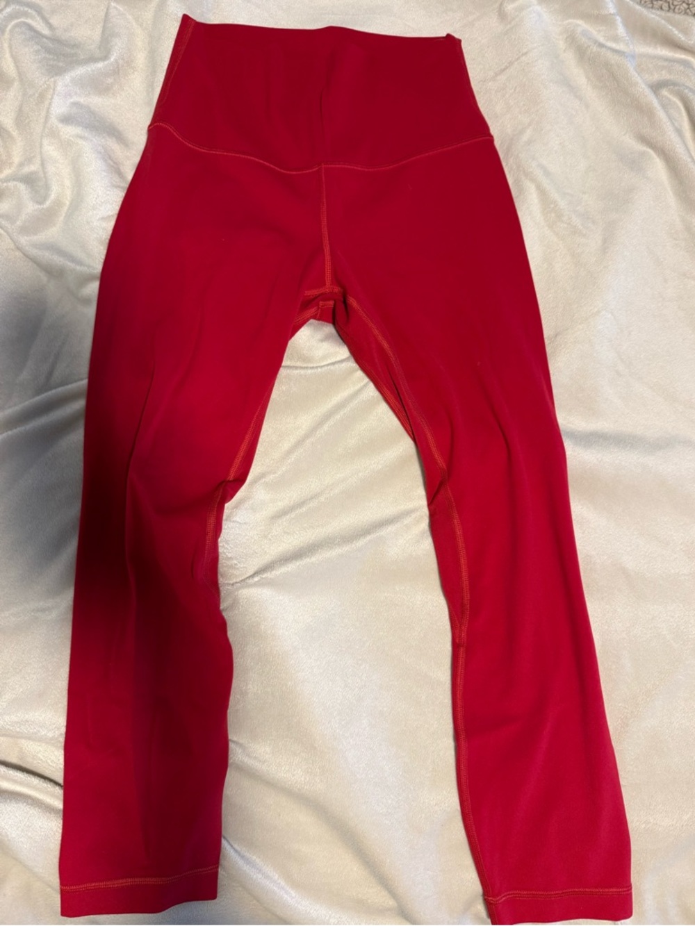 lululemon athletica cropped High-Waist Red Leggings
